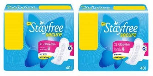 STAYFREE secure XL Ultra-thin Dry cover - 40+40 Counts Sanitary Pad