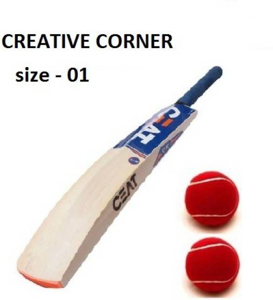 Creative Corner ceat junior size-1 (bat +2ball ) Poplar Willow Cricket  Bat