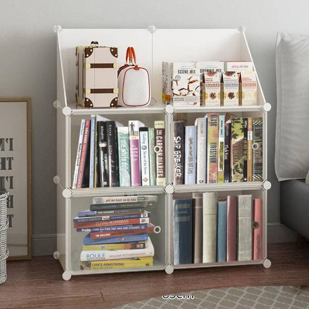 PYXBE 4 Layer Simple Bookshelf/Multipurpose Rack/Children Bookcases/File Rack Metal Open Book Shelf
