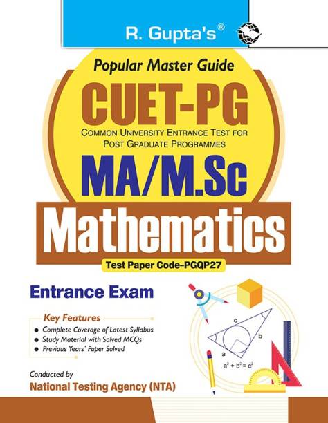 CUET-PG : MA/M.Sc/M.Sc B.Ed Mathematics Entrance Exam Guide  - English