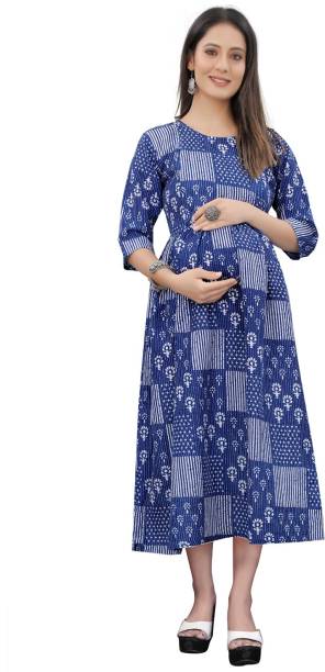 Women Empire Waist Blue Dress Price in India