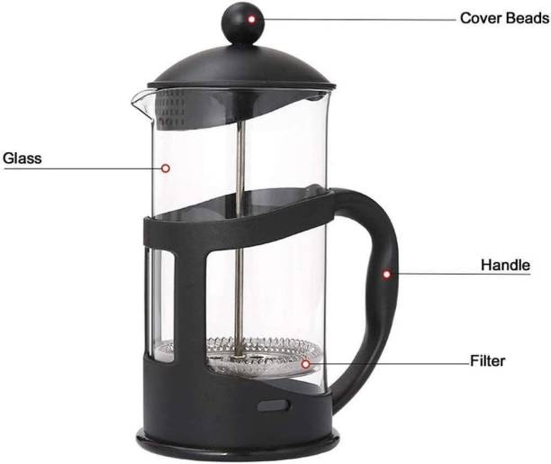 koffea French Press with 3 Part Superior Filter BPA Free Borosilicate Glass 600 ml NA Cups Coffee Maker
