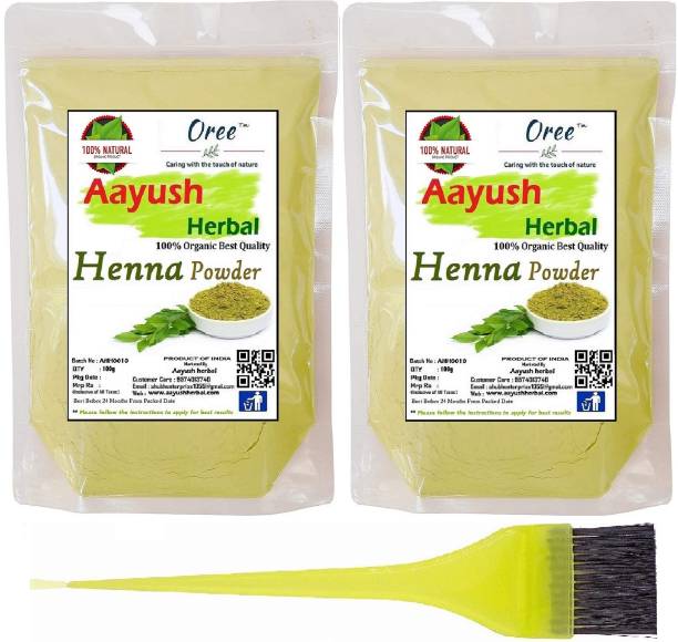 Aayush herbal Henna Powder 100% Natural For Hair COLOR -( 100g EACH) PACK 2
