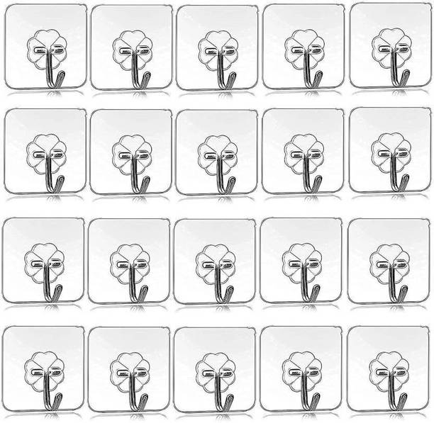 LIJIE Set of 20 Wall Hooks Heavy Hooks for Hanging 10KG (Max) Magic Stickers Hooks Hook 20