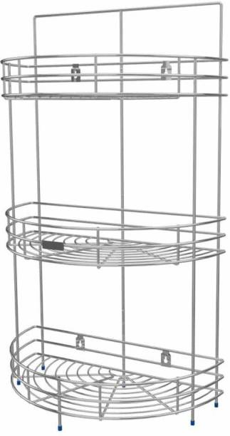 Kitchking Multipurpose 3 Layer Stainless Steel Half Round Rack Containers Kitchen Rack