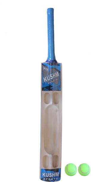 kushm SCOOP BAT BEST FOR SOFT TENNIS BALL WITH 2 BALL Poplar Willow Cricket  Bat
