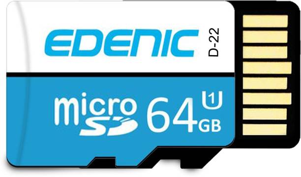 EDENIC 64 GB 64 GB MicroSD Card Class 10 30 MB/s  Memory Card