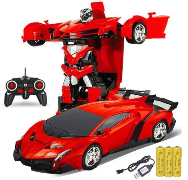 KIDDILY Rechargeable Remote Control Robot Car 2in1 Transform Car Toy for Kids