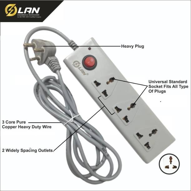 LAN ENGINEERING power cord extension 15 A Three Pin Socket