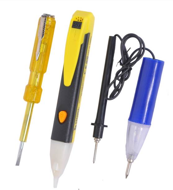 Tulsway Three type Electric Tester 1pc Voltage Alert 1pc Continuity Tester and 1pc Yellow Tester (Pack of 3pcs) Analog Voltage Tester