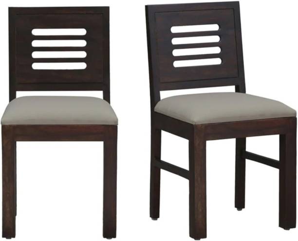Shri KarniHandicraft Solid Wood Sheesham Wood 2 Chairs For Dining Room / Study Room / Office Fabric Office Visitor Chair