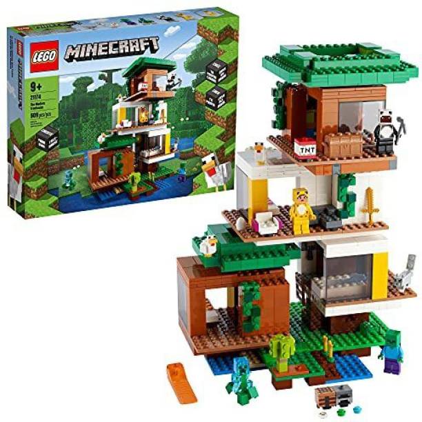 LEGO Minecraft The Modern Treehouse 21174 Giant Treehouse Building Kit Playset; Fun T