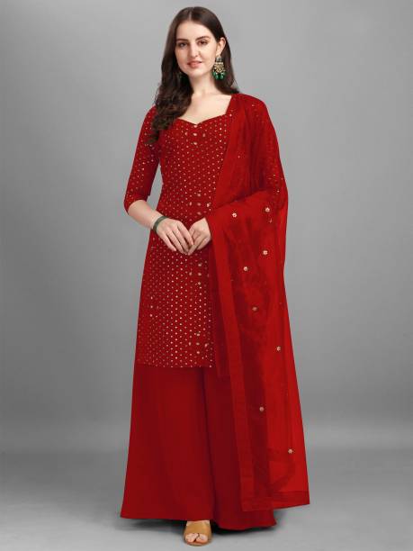 Semi Stitched Georgette Salwar Suit Material Self Design Price in India