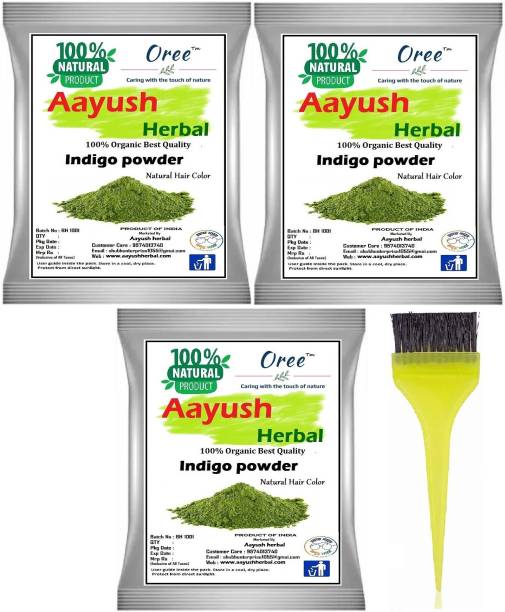 Aayush herbal INDIGO POWDER PREMIUM QUALITY 100% Natural For Hair Color (100gX3)