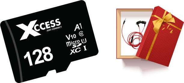 XCCESS 128GB Black MMC with Z60 Earphone. Best for Smartphones, Tablets & More. COMBO 128 GB MicroSDXC UHS Class 1 120 MB/s  Memory Card
