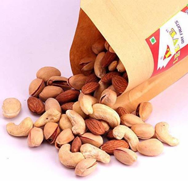 Leeve Dry fruits Roasted Salted Mix Nuts Almond Cashew Pistanchio Super Healthy Snack 800 Grams Assorted Nuts