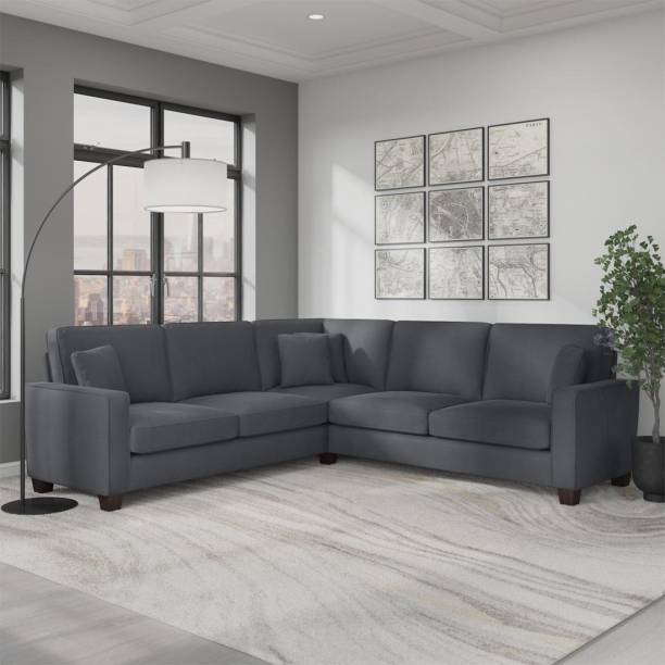 Torque Moscow 5 Seater Corner L Shape Fabric Sofa For Living Room - Dark Grey Fabric 5 Seater  Sofa