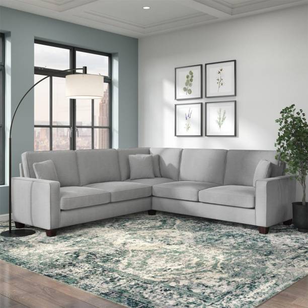 Torque Moscow 5 Seater Corner L Shape Fabric Sofa For Living Room - Grey Fabric 5 Seater  Sofa