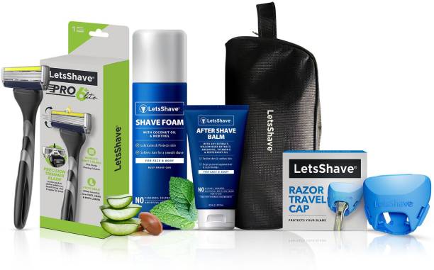 LetsShave Pro 6 Grooming Kit Shaving Razor Men Kit with Shave essentials Face Hair Removal