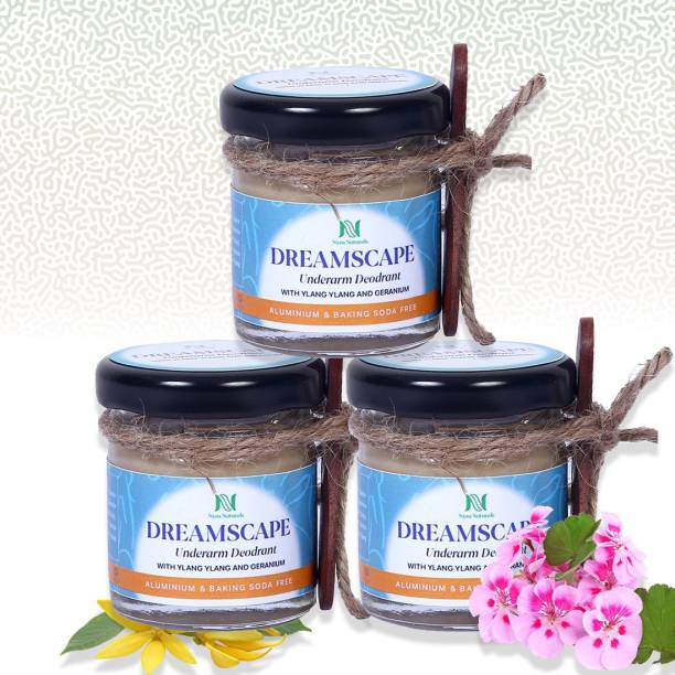Nyra Naturals Dreamscape Deodrant|with Geranium & Ylang Ylang|10+ hrs Odor-free|3x30 gms Deodorant Cream  -  For Men & Women