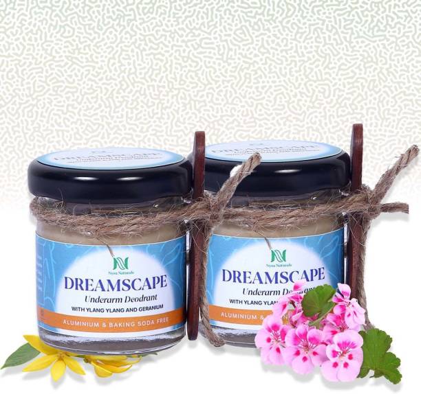 Nyra Naturals Dreamscape Deodrant|with Geranium & Ylang Ylang|10+ hrs Odor-free|2x30 gms Deodorant Cream  -  For Men & Women