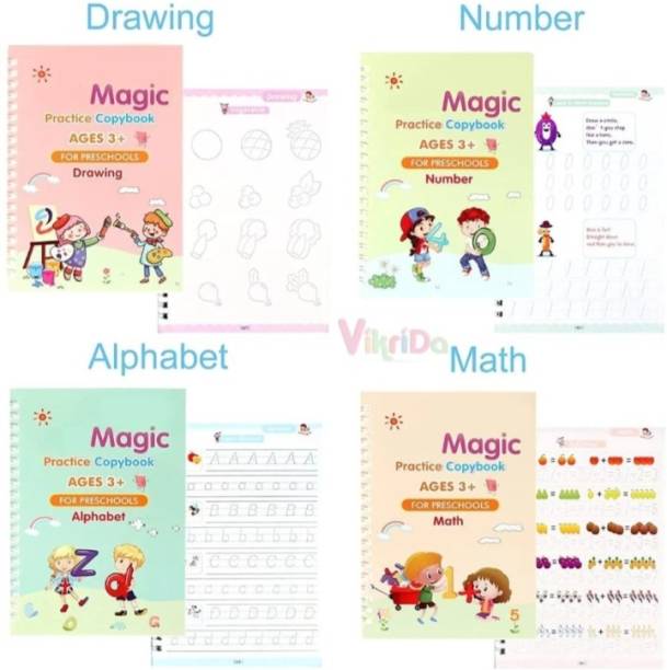 jac Practice Copy Book (4 Book+10 Refil+ 1 Pen+ 1 Grips) for kids