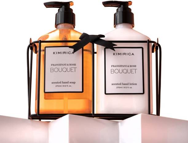 KIMIRICA Bouquet Luxury Hand Wash & Lotion Hand Care Duo Gift Box, 100% Vegan 270 ml Each