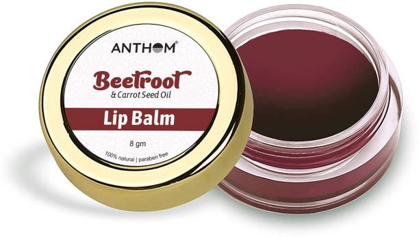 ANTHOM Lip Balm with Beetroot, Shea Butter & Jojoba Oil | For Dry & Chapped Lips | 8 gm Beetroot
