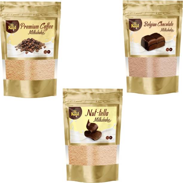Mr.Kool Milkshake Powder Premium Coffee, Belgian Chocolate and Nut-tella 100gm Each.