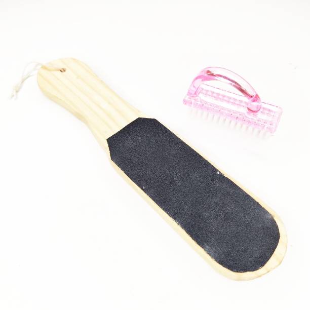 Tom & Gee Nail Cleaning Brush Tool Manicure Pedicure, Wooden Foot Scrubber for Foot Clean