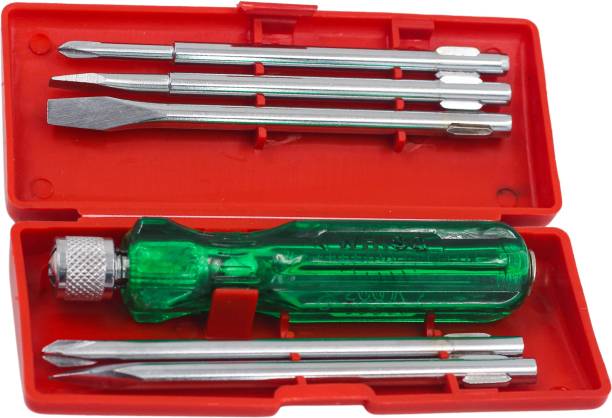 Whisq 5 In 1 Screwdriver Set With Neon Bulb Combination Screwdriver Set