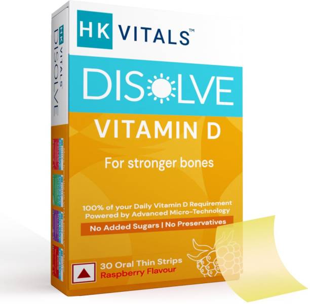 HEALTHKART HK Vitals DISOLVE Vitamin D, No Added Sugar, Raspberry, 30 Strips