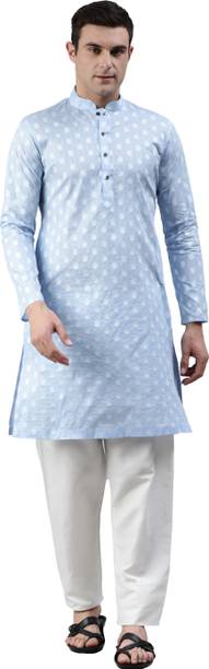 Men Printed Cotton Blend Straight Kurta