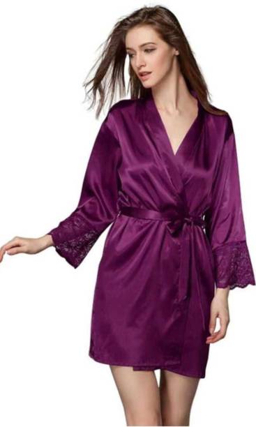 Cotovia Purple Free Size Bath Robe