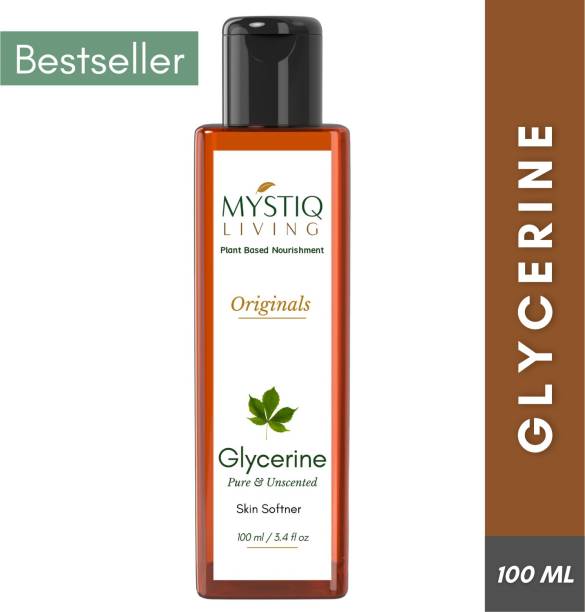Mystiq Living Glycerine - Plant Based (Pure and Unscented) | For Face, Skin and Body Care |