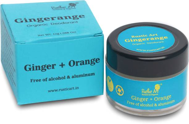 RUSTIC ART Organic Deodorant Balm with Vitamin E | Vegan, Unisex | (Gingerange) Deodorant Cream  -  For Men & Women