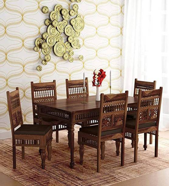 RK WOOD RKW Dinning Table set(sheesham wood) Solid Wood 6 Seater Dining Set