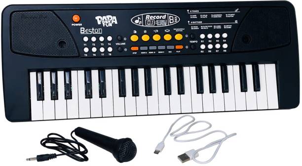 BESTON 37 Keys Piano Keyboard Toy with Microphone, USB Power Cable & Sound Recording Function Analog Portable Keyboard