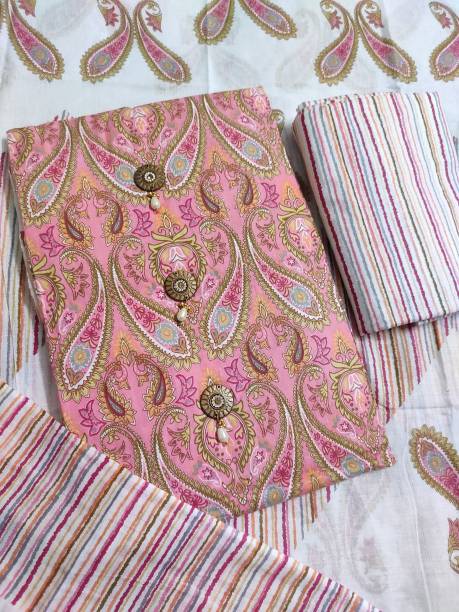 Unstitched Pure Cotton Salwar Suit Material Paisley Price in India