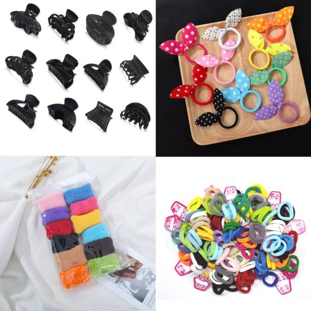 BelloToko Pack of 72 Combo of Hair Clips, Hair Rubber Bands for Women & Girls Hair Accessory Set