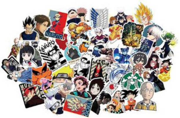 CodersParadise Pack of 50 Random Anime Aesthetic Vinyl Stickers for Journal, Bike Helmet, Diary Vinyl Laptop Decal 15.6