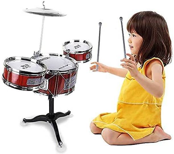 Hoshila172 Drum Set Toy for Kids Age Old Toy Musical Instruments Playing Rhythm Beat Toy
