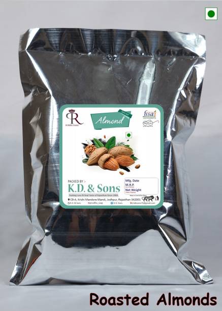 PR SUKHA SAAG Roasted Almonds 200Gm / California Amercian Badam 200gm / Premium Roasted Badam Almonds