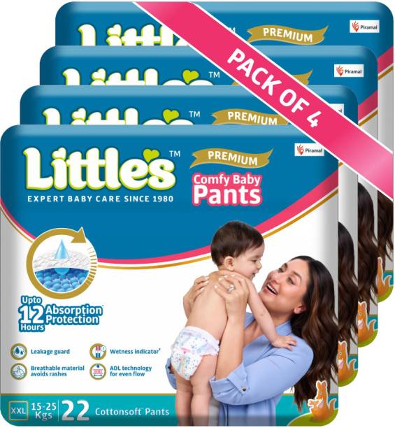 Little's Comfy Baby Pants Diapers with Wetness Indicator and 12 hours Absorption |XXL - XXL