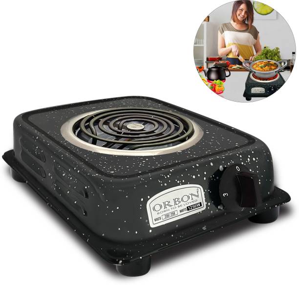 Orbon 1250 Watt Electric G Coil Radiant Cooking Stove | Hot Plate | Induction Cooktop Electric Cooking Heater