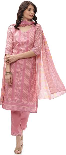 Unstitched Cotton Blend Salwar Suit Material Printed Price in India