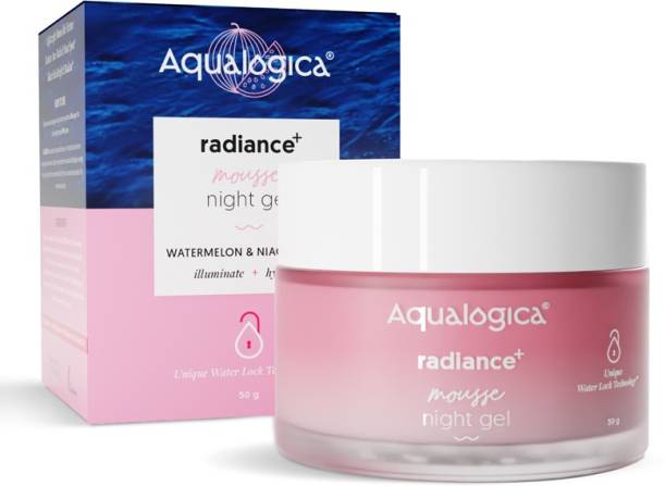 Aqualogica Radiance+ Mousse Night Gel with Watermelon & Niacinamide | Makes Skin Radiant