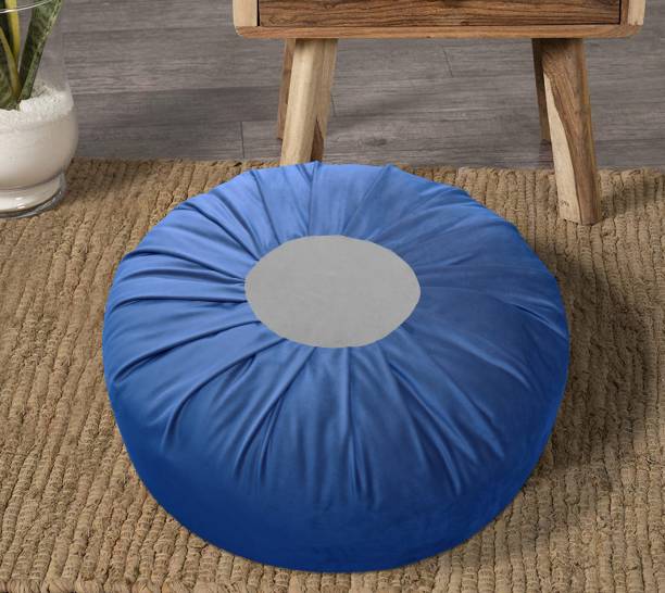 Hiputee Velvet Floor Seating Cushion Shredded Foam Filling Pillow Living Room Décor Blue-Grey Floor Chair