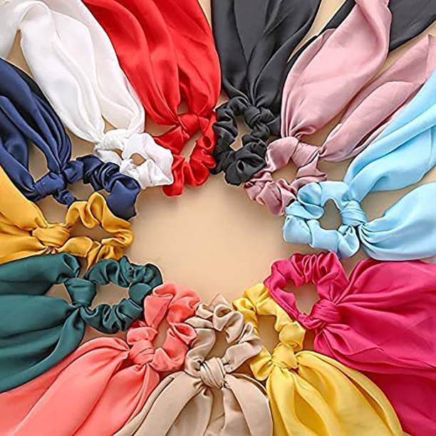 Myra Collection 3PCS New Satin Scarf Elastic Hair Bands For Women Rubber Band