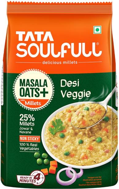 Tata Soulfull Masala Oats+, Tasty Snack with Millets, Desi Veggie 500 g